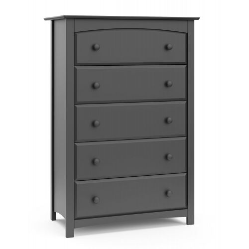  Stork Craft Kenton 5 Drawer Universal Dresser, Gray