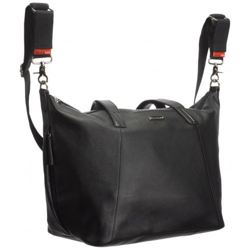  Storksak Noa Leather Shoulder Bag Diaper Bag with Organizer, Black