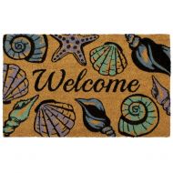 Storm Stopper Seashell Welcome Printed Coir Mat 18 x 28 Natural/Blue/Black