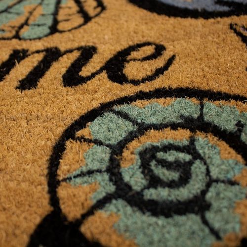  Storm Stopper Seashell Welcome Printed Coir Mat 18 x 28 Natural/Blue/Black