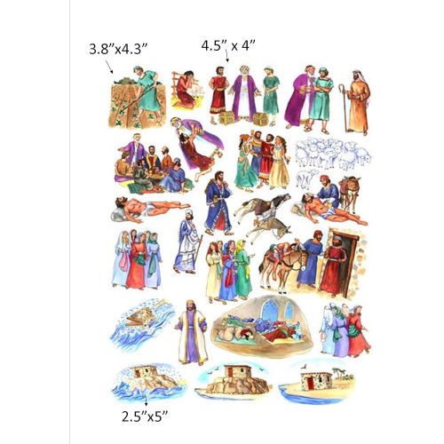  Story Time Felts Story & Life of Jesus 13 Bible Stories Felt Figures for Flannel Board- Precut & Ready to Use!