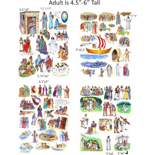  Story Time Felts Story & Life of Jesus 13 Bible Stories Felt Figures for Flannel Board- Precut & Ready to Use!