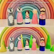 StorySpoonCompany Peg dolls. Little Red Riding Hood. Montessori. Waldorf. Eyfs. Preschool. Education. Children. Handmade. Toys.