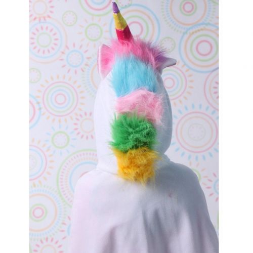  Storybook Wishes Little Girls White and Rainbow Unicorn Hooded Cape