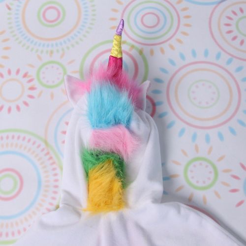  Storybook Wishes Little Girls White and Rainbow Unicorn Hooded Cape