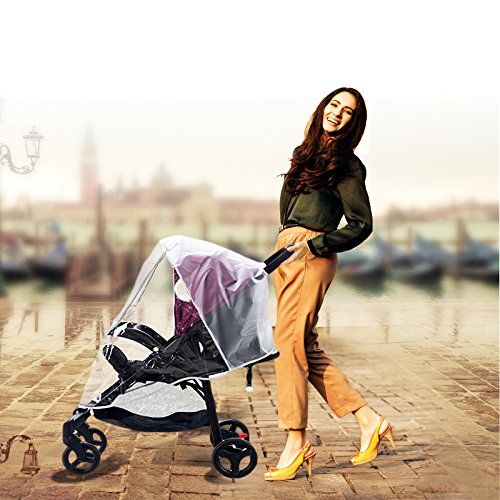  Storystore Stroller Waterproof Rain Cover +Baby Mosquito Net Universal with Ventilation Design for Travel Outdoor Protect Baby Friendly-Adjustable Use and Easy to Carry