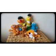 /StorytellingBears Sesame Street dolls, Lot of 6 Tyco toys collection, Sesame street toys, characters - Bert, Ernie, Zoe, Cookie monster, Baby bear, Barkley