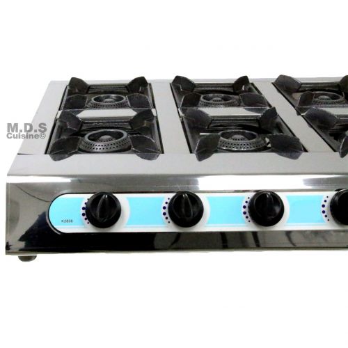  Stove 6 Head Burner 28 Countertop Outdoor Camping Stainless Steel Propane Gas Cookout Barbecue Alternative Portable