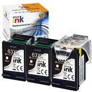 St@r ink Remanufactured ink Cartridge Replacement for HP 63 XL 63XL Black for DeskJet 1110 1112 2130 3630 3632 3634 3639 Envy 4520 4510 4512 OfficeJet 3830 5255 4650 4652 5220 5230