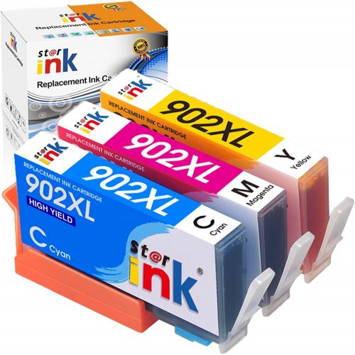  St@r ink Compatible ink Cartridge Replacement for HP 902XL 902 XL(Cyan, Magenta, Yellow) Work with OfficeJet Pro 6962 6978 6968 6970 6958 6960 6954 6950 Printer, 3 Packs
