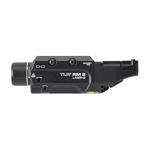  Streamlight 69453 TLR RM 2 Laser-G 1000-Lumen Low-Profile Raile Mounted Tactical Lighting System with Remote Pressure Switch, Key Kit, Mounting Clilps, and Two (2) CR123A Batteries, Black