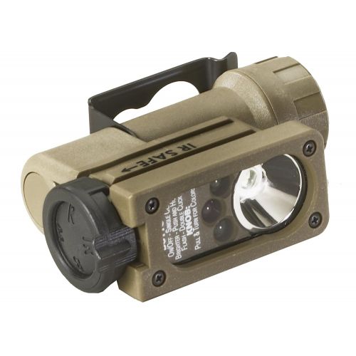  Streamlight 14120 Sidewinder Compact Aviation Flashlight with C4 LEDs, Helmet Mount and CR123A Lithium Battery, Coyote - 55 Lumens