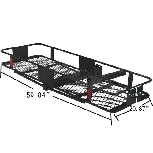  Stretches Roadstar 60 x 20 Hitch Hauler Folding Cargo Hitch Carrier Luggage Rack (Hauler Truck or Car Hitch 2 Receiver), 500lbs Capacity