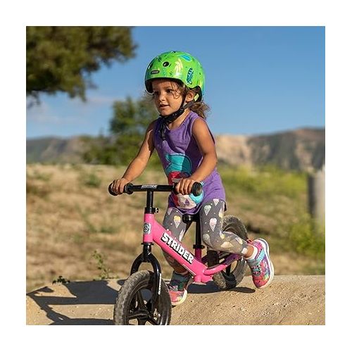  Strider 12” Classic Bike - No Pedal Balance Bicycle for Kids 18 Months to 3 Years - Includes Built-In Footrest, Handlebar Grips & Flat-Free Tires