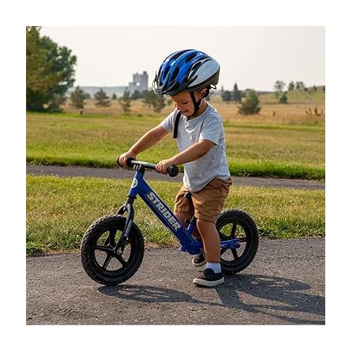  Strider 12” Classic Bike - No Pedal Balance Bicycle for Kids 18 Months to 3 Years - Includes Built-In Footrest, Handlebar Grips & Flat-Free Tires