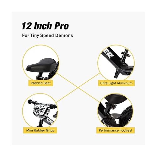  Strider 12” Pro Bike + Rocking Base - Helps Teach Baby How to Ride a Balance Bicycle - for Kids 6 Months to 5 Years - Easy Assembly & Adjustments