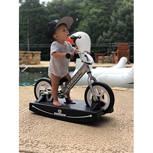  Strider - 12 Pro Baby Bundle with Balance Bike and Rocking Base, Ages 6 Months to 5 Years, Silver
