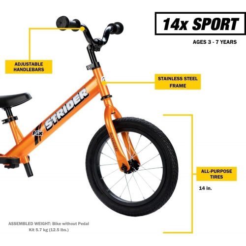  Strider - 14x Sport Balance Bike - Pedal Conversion Kit Sold Separately