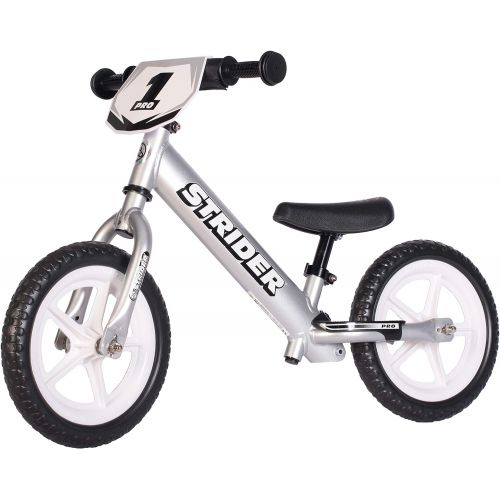  Strider - 12 Pro Balance Bike, Ages 18 Months to 5 Years, Silver