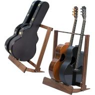 String Swing Multiple Guitar Floor Stand and Case Rack For Acoustic and Electric Guitars- Hand Welded Steel and Hardwood Made in the USA - Walnut - CC34-29-BW