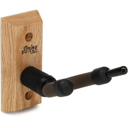  String Swing CC01V Wall Mount Violin Hanger with Wall Bumper - Oak