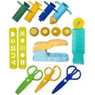 [아마존베스트]Strokes Art Durable Clay and Dough Tools 15 Piece Set Extruder Factory Shapes With Scissors - Create Hours Of Creativity - Ages 3 & Up - Includes Handy Storage Bag