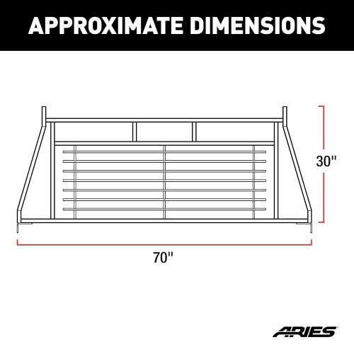  Stromberg ARIES 111001 Classic Heavy Black Steel Truck Headache Rack Cab Protector for Select Ford F-250, F-350 Super Duty