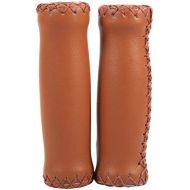 [아마존베스트]stronerliou 1 Pair Three Colours Retro Faux Leather Bicycle Handlebar Grips Bicycle Handle Cover Grips