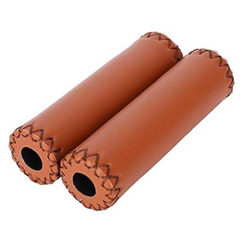  [아마존베스트]stronerliou 1 Pair Three Colours Retro Faux Leather Bicycle Handlebar Grips Bicycle Handle Cover Grips