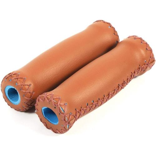  [아마존베스트]stronerliou 1 Pair Three Colours Retro Faux Leather Bicycle Handlebar Grips Bicycle Handle Cover Grips