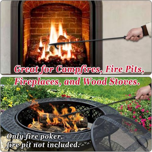 Strong Camel Campfire Fireplace Fire Poker Tool Extra Long 26.5, Black