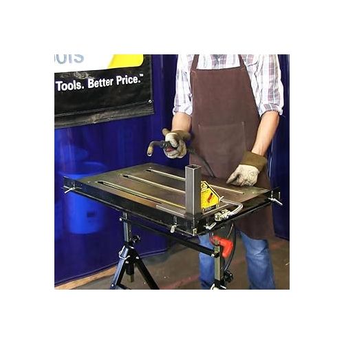  Steel Welding Table, 1.1″ (28mm) Tabletop Slots, Adjustable Angle & Height, Casters, Retractable Guide Rails, Eccentric Leveling Foot, TS3020