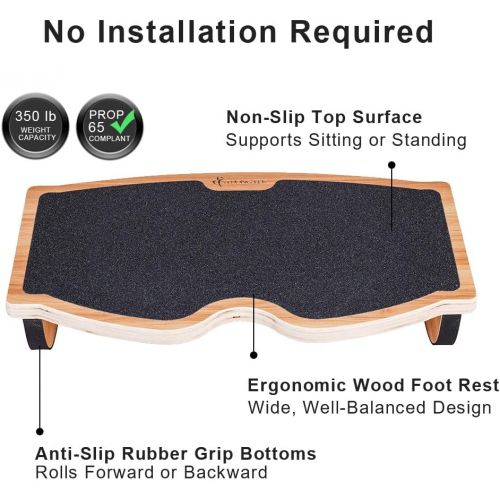  [아마존핫딜][아마존 핫딜] StrongTek Foot Rest Under Desk, Rocking Step Stool, Rocker Balance Board, Natural Wood, Non Slip, Ergonomic Pressure Relief for Proper Posture Support, Home, Office and PC Use (350