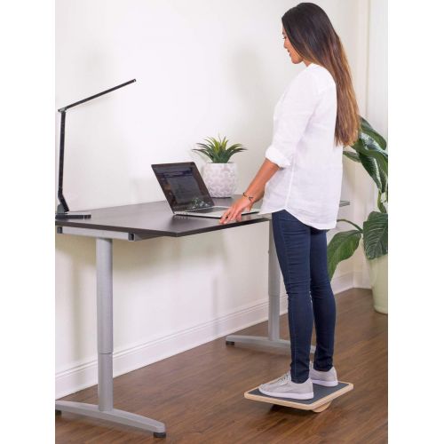  [아마존핫딜][아마존 핫딜] StrongTek Professional Wooden Balance Board, Rocker Board, 17.5 Inch Wood Standing Desk Accessory, Balancing Board for Under Desk, Anti Slip Roller, Core Strength, Stability, Office Wobble B