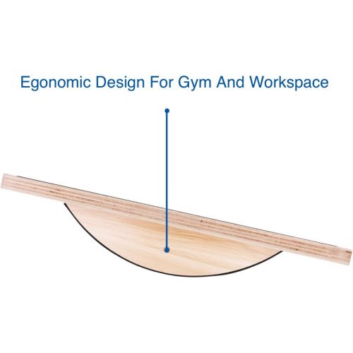  [아마존핫딜][아마존 핫딜] StrongTek Professional Wooden Balance Board, Rocker Board, 17.5 Inch Wood Standing Desk Accessory, Balancing Board for Under Desk, Anti Slip Roller, Core Strength, Stability, Office Wobble B