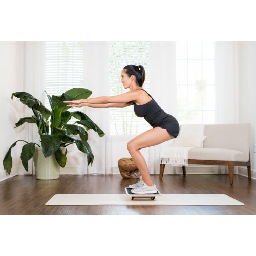  [아마존핫딜][아마존 핫딜] StrongTek Professional Wooden Balance Board, Rocker Board, 17.5 Inch Wood Standing Desk Accessory, Balancing Board for Under Desk, Anti Slip Roller, Core Strength, Stability, Office Wobble B