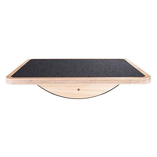  StrongTek Professional Wooden Balance Board, Rocker Board, 17.5 Inch Wood Standing Desk Accessory, Balancing Board for Under Desk, Anti Slip Roller, Core Strength, Stability, Offic