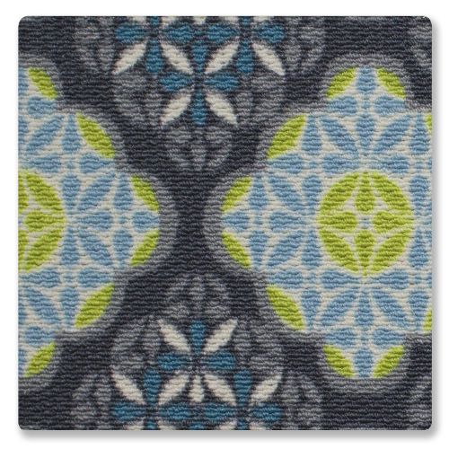  Structures Olivia Textured Printed Accent Rug, Blue/Green 26 x 45