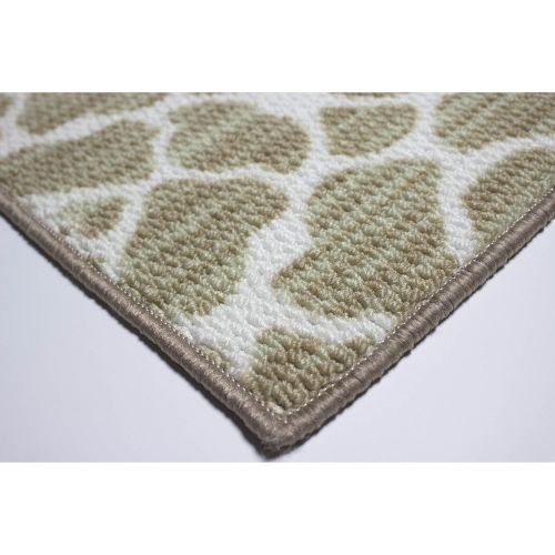  Structures Kohl Textured Printed Accent Rug, Beige/White 18 x 30