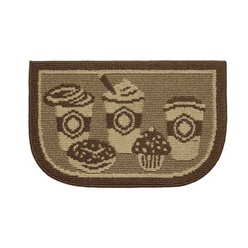  Structures Textured Loop 18 x 28 in. Wedge Kitchen Rug, Bed & Breakfast Coffee