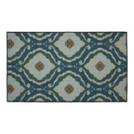 Structures Julianna Textured Printed Accent Rug, Blue/Yellow 26 x 45