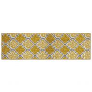 Structures Kiana Textured Printed Accent Rug, Gold/Grey 20 x 60