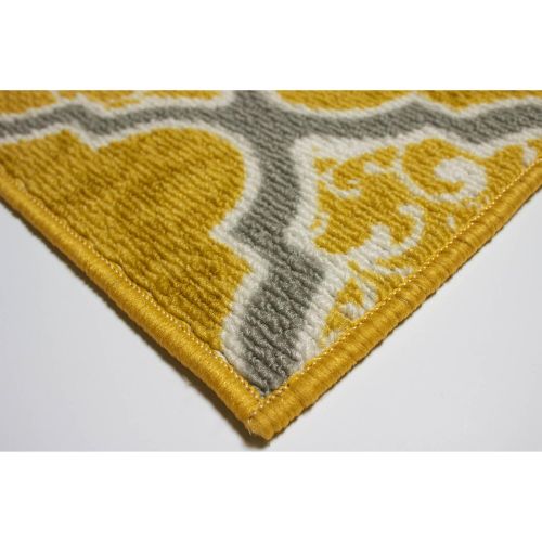  Structures Kiana Textured Printed Accent Rug, Gold/Grey 20 x 60