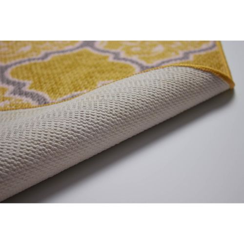  Structures Kiana Textured Printed Accent Rug, Gold/Grey 20 x 60