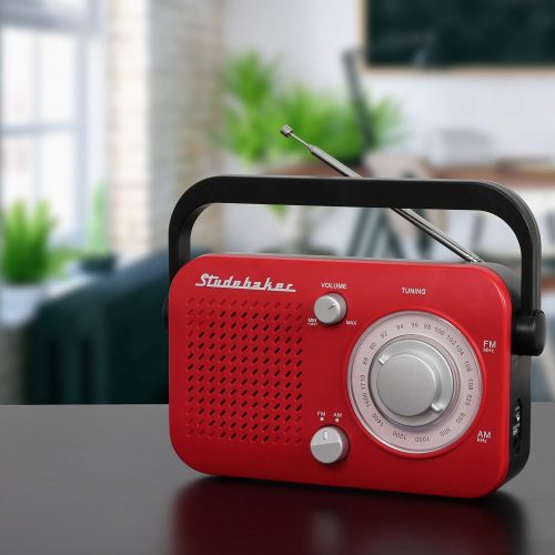  [아마존베스트]Studebaker SB2001 Portable AM/FM Radio (Red)