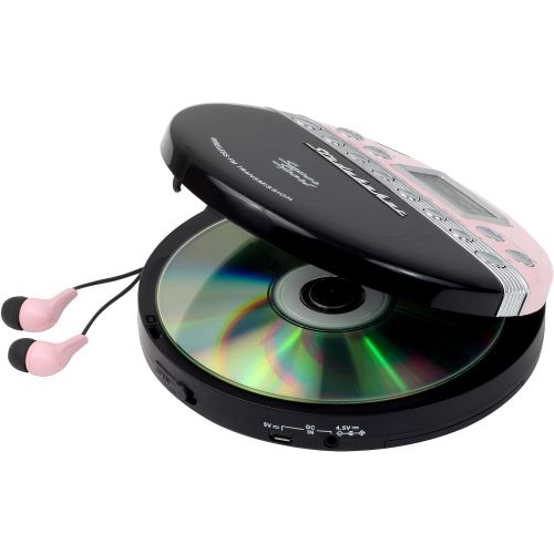  [아마존베스트]Studebaker SB3705PB Super Sport Portable CD Player Plays CDs wirelessly Through car Radio Includes FM Stereo Radio and Color Coordinated Stereo Earbuds