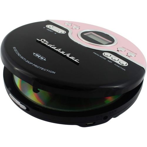  [아마존베스트]Studebaker SB3703PB Retro Joggable Personal CD Player with FM Radio - Pink/Black