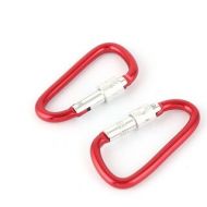 Student Spring Outing Aluminium Alloy D Ring Shaped Bag Carabiner Hook Red 2 Pcs by Unique Bargains