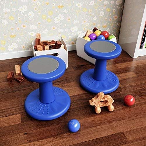  [아마존핫딜][아마존 핫딜] Comfify Active Kids Chair - Wobble Chair Pre-School - Elementary School - Age Range 3-7y - Grades K-1-2 - 14 High - Flexible Seating Classroom - Helps ADD/ADHD - Corrects Posture - Blue