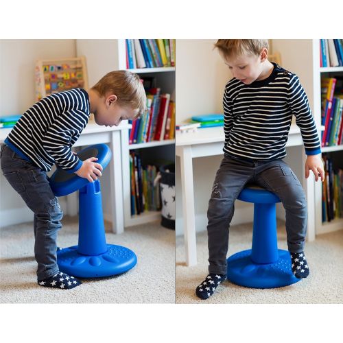  [아마존핫딜][아마존 핫딜] Comfify Active Kids Chair - Wobble Chair Pre-School - Elementary School - Age Range 3-7y - Grades K-1-2 - 14 High - Flexible Seating Classroom - Helps ADD/ADHD - Corrects Posture - Blue